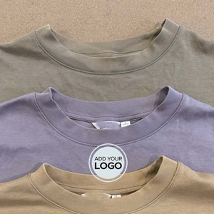 AIRism เสื้อยืดผู้ชายแบบบางน้ำหนัก305ก. 100% ผ้าฝ้ายออกแบบได้เองพิมพ์ลายไหล่ตก - Product Image 4