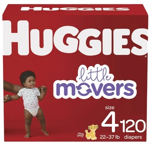 Couches pour bébé Huggies Little Movers, taille 4 (22-37 Lbs), 120 pièces - Product Image 4