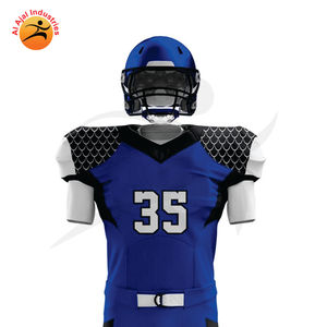 Uniforme de rugby respirant noir de haute qualité maillot de football américain surdimensionné avec point brodé Stock de taille plus - Product Image 4