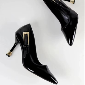 Zapatos de Tacón Fino Clásicos para Mujer, con Hebilla Lateral, Punta en Pico, 7 cm, Tallas 36-40, Hechos en Turquía - Product Image 1