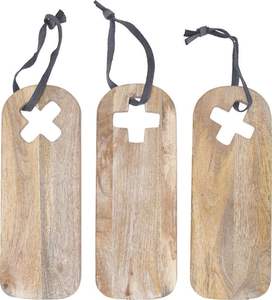 Ensemble élégant de planches de service en bois de manguier avec poignées croisées Planches à découper en bois pour fromage Charcuterie Apéritifs - Product Image 1