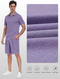 ชุดเซ็ตเสื้อผ้าผู้ชายแขนสั้นลำลองผ้าฝ้ายสองชิ้นราคาประหยัดสำหรับฤดูร้อน - Product Image 3