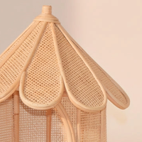 Vente flash Maison de poupée en rotin Maison de poupée en osier pour enfants Jouet artisanal Décoration bohème pour la chambre d'enfant Meubles de poupée en rotin naturel Jeu de simulation Cadeau