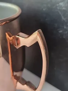 Ensemble de mules de Moscou en cuivre pur 100% de luxe fabriqué à la main Taille mini pour cocktails à la maison comprend une boîte-cadeau et un guide d'entretien - Product Image 5