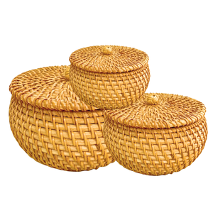 Panier en rotin magnifiquement conçu avec couvercle parfait pour ranger les collations et les friandises - Product Image 1