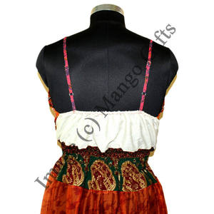 Vestido Largo Maxi Boho de Seda Reciclada Ecológica para Mujer, Talla Única, Estilo Hippie para la Playa, con Cintura Elástica - Product Image 4