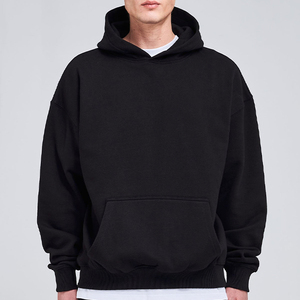 Pull-over à capuche épais en coton pour hommes 100% coton tendance de la rue OEM logo personnalisé pull-over à épaules tombantes blanc poids lourd - Product Image 4