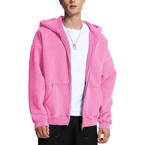 เสื้อฮู้ดผ้าฝ้ายโอเวอร์ไซส์แบบมีซิป450GSM ออกแบบได้ตามต้องการ - Product Image 3