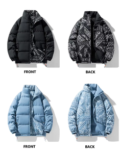 Chaqueta acolchada negra de invierno frío con logotipo personalizado 2025 para hombres y mujeres, abrigo grueso, chaquetas acolchadas de diseño Reversible para hombres, precio bajo - Product Image 6