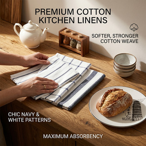 Asciugamani <span class=keywords><strong>da</strong></span> <span class=keywords><strong>Cucina</strong></span> in Cotone o Lino con Logo Ricamato Personalizzato, Produzione OEM con MOQ Basso per Regali Aziendali - Product Image 3