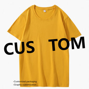 T-shirt tricoté avec lettrage pour hommes T-shirt d'été en coton pour hommes de grande taille Logo personnalisé imprimé décontracté - Product Image 2