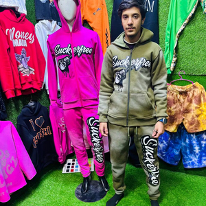 Sweat à capuche personnalisable avec cordon de serrage impression par transfert de chaleur motif uni grande taille perlé teint en polyester/coton pour hommes automne - Product Image 1