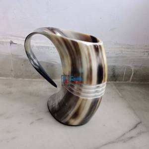 Tanishka Exports Tasse en corne de 6 pouces de style médiéval, finition naturelle brillante, haute qualité, meilleur cadeau pour les boissons chaudes/froides, moderne - Product Image 2