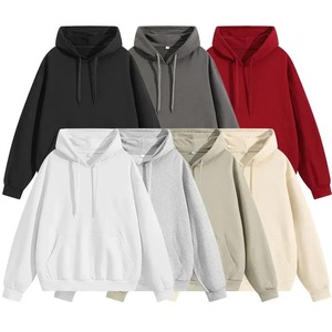 Heavy 300G Primavera y otoño Sudadera con capucha de color sólido Marca de moda para hombres Sudadera con capucha con cordón informal simple suelta - Product Image 1