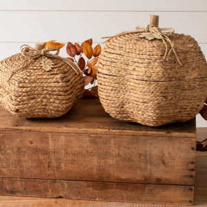 Panier citrouille en jacinthe d'eau tressé à la main pour une décoration d'Halloween chaleureuse – Design 2026 – Vente en gros depuis l'usine du Vietnam - Product Image 1