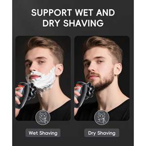 Kit de toilettage 5 en 1, rasoir électrique rotatif, rasoir pour la tête imperméable pour hommes chauves, utilisation humide/sèche avec écran LED, charge USB, lavable - Product Image 6