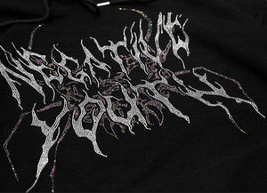 <b>Warm</b> <b>fleece</b> rhinestone hoodie unisex pullover with glitter crystal artwork suitable for winter fashion wholesale - Product Image 5