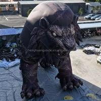 Lion Gonflable Géant Effrayant Chenghuang 2026 en Tissu Oxford avec Chargement USB pour Halloween, Maisons Hantées, Fêtes et Carnavals