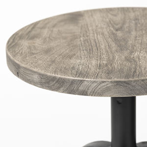 Table de salle à manger et comptoir de bar réglable en hauteur de style industriel, plateau rond en bois de manguier massif, table de salle à manger de bar de café pour 4 personnes - Product Image 3