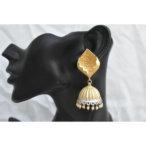 Pendientes de aro de plata con acabado mate dorado para niñas y mujeres, joyería hecha a mano, a la moda, venta al por mayor - Product Image 1