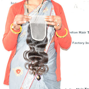 Cheveux de haute qualité à fermeture alignée avec des cuticules avec une texture soyeuse et des extensions de cheveux humains indiens Remy pour femmes, vente en gros - Product Image 5