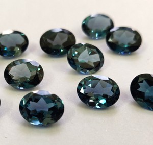 NATURAL London Blue Topaz Oval CUT 10x12mm faceted-Loose ลอนดอนบลูโทปาซ - Product Image 1