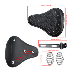 Coussin de siège Solo en cuir noir pour conducteur avant de moto pour Harley Custom Chopper Sportster <span class=keywords><strong>Bobber</strong></span> Honda Yamaha Kawasaki - Product Image 2
