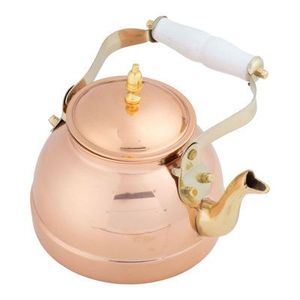 Théière en métal au design de ventre rond adaptée à la décoration intérieure traditionnelle ou à la collection de cuisine élégante - Product Image 4