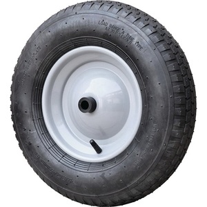 CAPITO 400mm Pneumatic Wheel 100mm Width with Axle and Plastic <b>Plain</b> Bearing for Utility Cart - Product Image 1