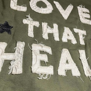 ชุดเสื้อฮู้ดปักลาย Pure Heart สีเขียวมะกอก แขนยาว ระบายอากาศได้ดี น้ำหนักเบา ผ้าฝ้าย 100% ชุดวอร์มมีเชือกผูก - Product Image 5