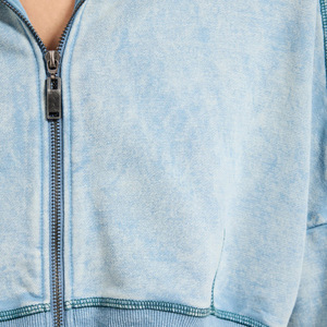 Sudadera Corta para Mujer, Venta al por Mayor, Logotipo Personalizado, Sudadera Corta de Manga Larga, Sudadera Personalizada para Mujer, Sudadera Corta con Capucha - Product Image 6