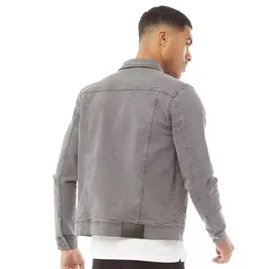 Veste bomber en denim vintage à double fermeture éclair, 100% coton, lavage à la pierre, de haute qualité, personnalisée, OEM, pour hommes - Product Image 2