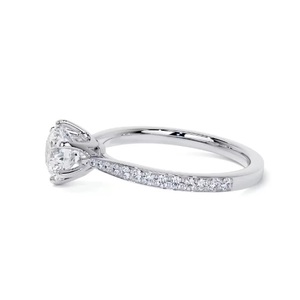 Bague en diamant de laboratoire de mariage 14K or blanc bijoux ronds F couleur VS1 clarté pour la fabrication de bijoux certifiés IGI - Product Image 6