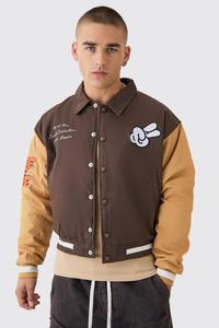 เสื้อแจ็กเก็ตเบสบอลขนสัตว์และหนังสำหรับผู้ชายเสื้อแจ็กเก็ตเบสบอลสำหรับฤดูหนาวปักตามสั่ง - Product Image 3