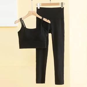 บอดี้สูทสปอร์ตบราและกางเกงโยคะฟิตเนส2ชิ้นสำหรับเล่นกีฬาและออกกำลังกายในยิมของผู้หญิง - Product Image 2