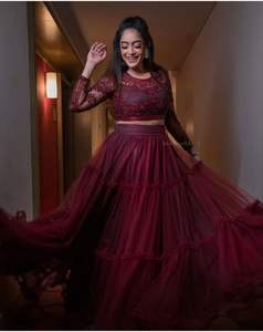 Lehenga Choli – vêtements de fête en coton, dernière collection de styliste, tendance, meilleure qualité, broderie séquentielle, travail, 2022 - Product Image 3