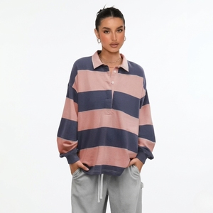 Polo de golf pour femme à séchage rapide, coupe ajustée, respirant, style vintage, impression de logo personnalisé, manches longues, 100 % coton, vente en gros - Product Image 1