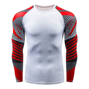 Vêtements de sport personnalisés, respirants, rashguard à manches longues, compression, sublimés, vêtements de sport, séchage rapide, extensible, ajustés, chemises de gym BJJ - Product Image 5