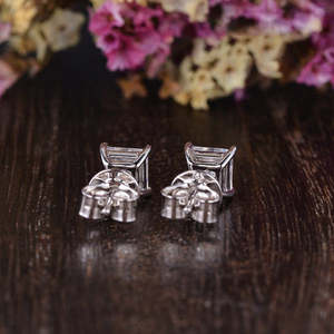 NOVAMART Fine Zarkan Diamond Earrings Ice Cube <b>Silver</b> <b>Studs</b> Wholesale Export - Product Image 5