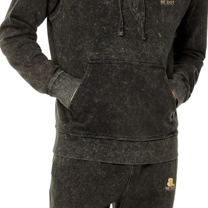 Nuevo Conjunto Deportivo de Invierno para Hombre, 100% Algodón, Lavado Ácido, Diseño Personalizado, Estilo Hip Hop, Ecológico y Transpirable - Product Image 2