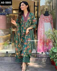 Lo último en ropa de mujer, traje elegante de rayón pesado Salwar Kameez con estampado de Chanderi Dupatta con talla grande disponible para ropa de Festival - Product Image 6