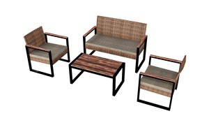 Juego de jardín de mimbre moderno al mejor precio, muebles de exterior de ratán de PE BeNK para el hogar, Hotel, escuela, patio, fabricado al aire libre - Product Image 3