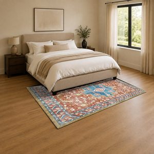 พรมเชนิลล์ลายดอกไม้แบบดั้งเดิมสีทองแดง รุ่น LXDP-0141 จาก RUGS DEPOT สำหรับขายส่ง ซักเครื่องได้ ไม่ลื่น - Product Image 3
