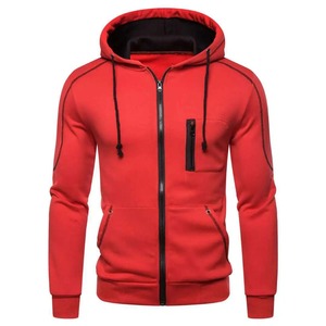 Sudadera con Capucha y Cremallera para Hombre, Otoño-Invierno, Manga Larga, Estilo Casual Deportivo, Corte Regular, Forro Polar, Poliéster/Algodón - Product Image 2