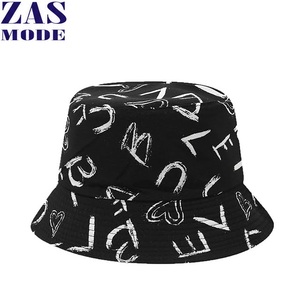 Sombreros de Pescador Unisex Europeos y Americanos, Estampados con Letras y Dibujos Animados, Ajustables, Ligeros, de Algodón y Lino, para Verano y Playa - Product Image 1