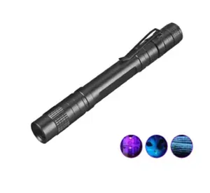 강력한 UV 펜 손전등, 재질: 알루미늄 합금, LED 소스: 3W 365nm