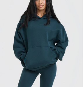 Logo personnalisé imprimé coton surdimensionné personnalisé unisexe sweats à capuche hiver femmes couleur unie - Product Image 2