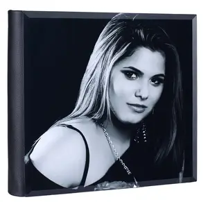 Glass cover with leather wedding photo album Handmade photo albums