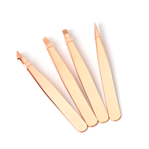 Juego de Pinzas para Cejas de Acero Inoxidable con Punta Inclinada de Alta Calidad Personalizadas con Color a Medida y Aplicador para Extensiones de Pestañas - Product Image 1