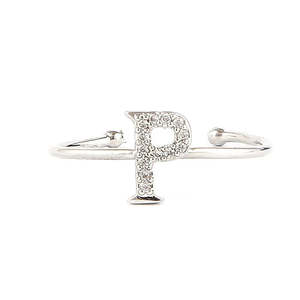 Anillo de Dedo con Letras del Alfabeto para Mujer - Plata - Plateado - Product Image 2